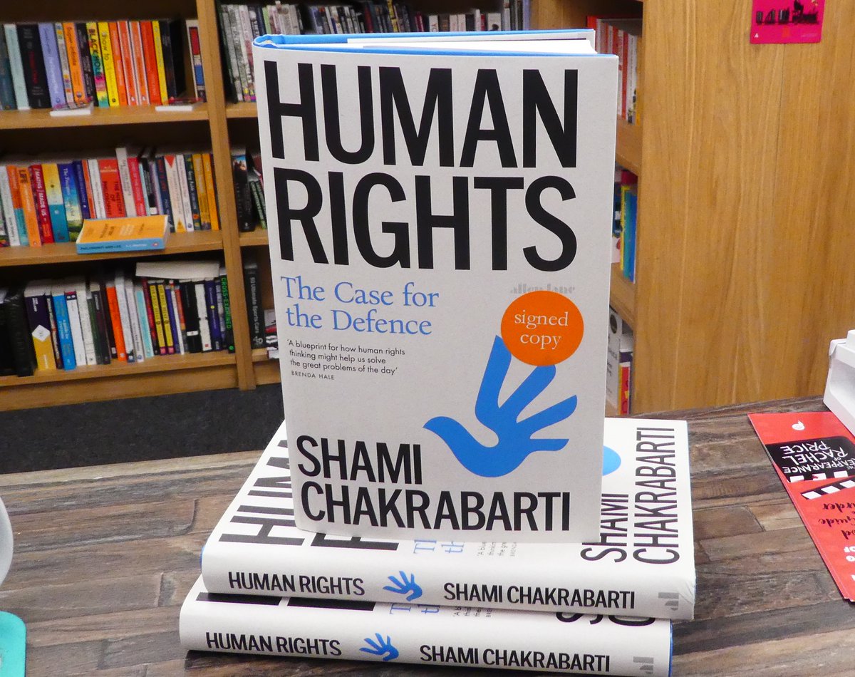 SIGNED COPIES. Out this week, Human Rights from Shami Chakrabarti is an exploration of the history of human rights, and why they are still vital in the present day and going forward. We have signed copies, book out on Thursday - contact us to pre-order.