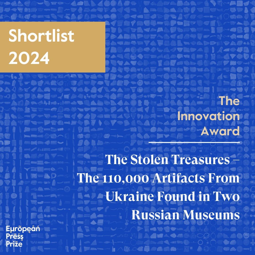 Shortlisted for our 2024 Innovation Award is 'The Stolen Treasures – The 110,000 Artifacts From Ukraine Found in Two Russian Museum' ✨ 2024 Shortlist ➡️ buff.ly/4a4rtaO Picture: Texty.org.ua #europeanpressprize