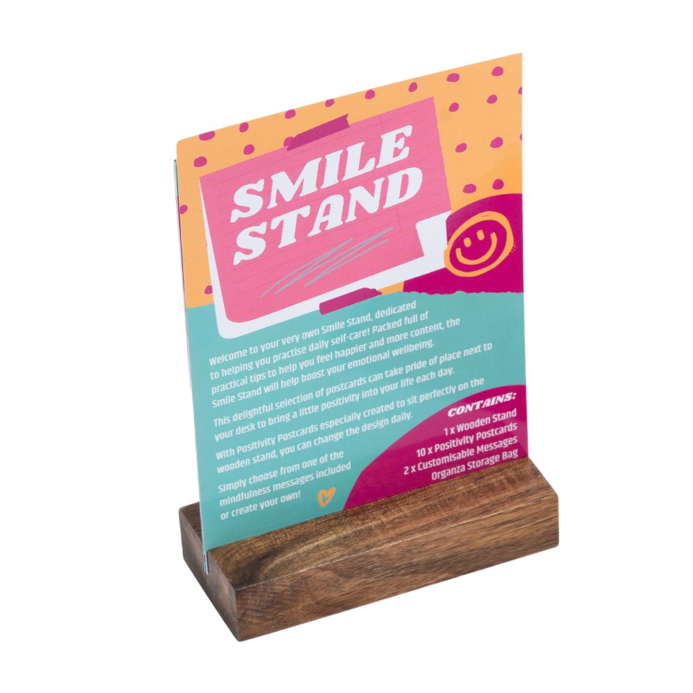 The Smile Stand is a standard and highly sought after component of the Smile Box. 

Buy yours here: smile-box.co.uk.

#SmileBox #SmileStand #PositivityPostcards #MotivationalMessages #PositiveMentalHealth
#SelfCare #WellBeing