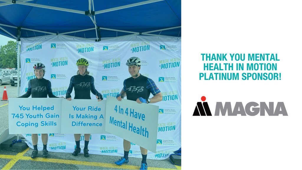 We are happy to announce @magnaint as a platinum sponsor for Mental Health in Motion 2024! Thank you for supporting #YouthMentalHealth!

Is your organization passionate about giving back and making a difference in our community? Sign up today: cmhainmotion.ca