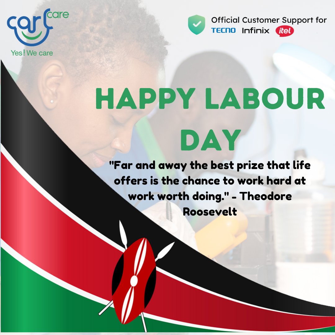Happy Labour Day
'Far and away the best prize that life offers is the chance to work hard at work worth doing.' - Theodore Roosevelt

NOTE: Our Branches remain closed in observance of Labour Day.
#CarlcareService #YesWeCare
