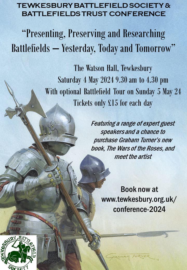 Graham Turner, author of The Wars of the Roses: The Medieval Art of Graham Turner will be speaking at the Tewkesbury Battlefield Society conference on 4th May! (@tewkesbury1471) Book tickets here: bit.ly/4aWdhC4 #History #WarsoftheRoses #Medieval #Art #Books