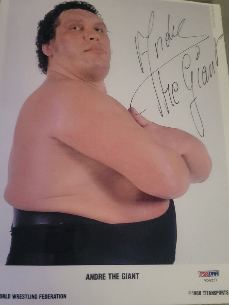 A huge price for a huge guy! Andre signed 8 X 10 sold this past weekend for $6356.86.