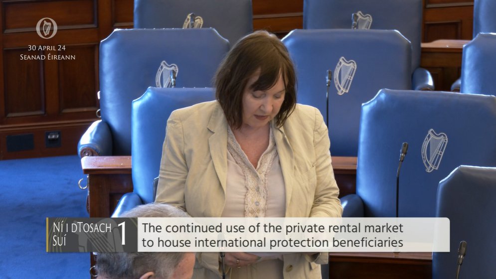 #Seanad Commencement Matter 1 Senator Fiona O'Loughlin @Fiona_Kildare – To the Minister for Children  Equality, Disability, Integration and Youth The continued use of the private rental market to house international protection beneficiaries
bit.ly/2WW5Fwa #SeeForYourself