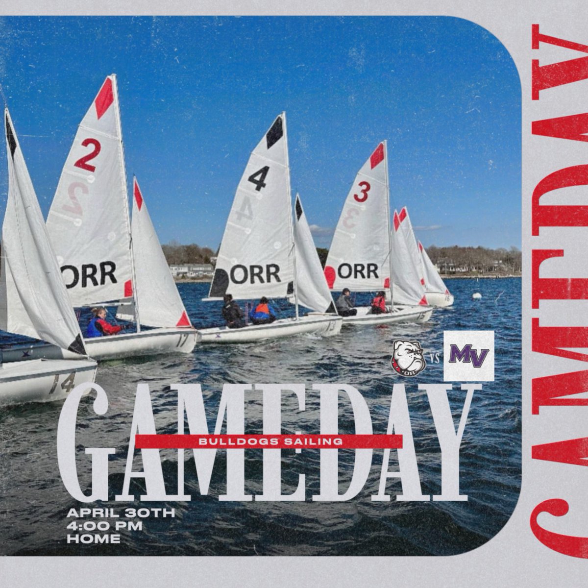 ORR Sailing has a game against Martha's Vineyard today at 4:00. Lets go dogs!