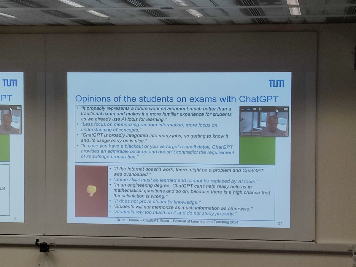 Tiffany Chiu (@yltiffanychiu) on Twitter photo Really interesting talk from colleagues in Technical University of Munich - students' views on exams with ChatGPT💡#ICFOLAT24 <a href="/Imperial_EDU/">Imperial EDU</a> <a href="/Imperial_CHERS/">Imperial Centre for HE Research & Scholarship</a> Really interesting talk from colleagues in Technical University of Munich - students' views on exams with ChatGPT💡#ICFOLAT24 <a href="/Imperial_EDU/">Imperial EDU</a> <a href="/Imperial_CHERS/">Imperial Centre for HE Research & Scholarship</a>