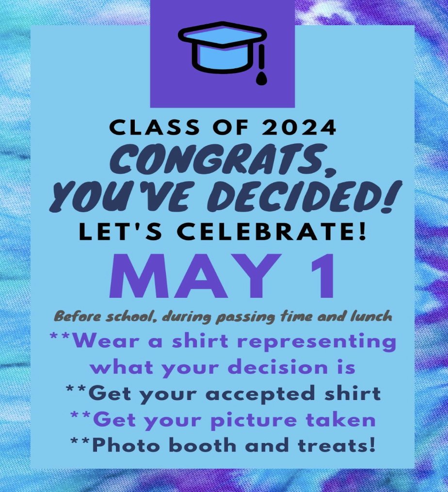 We're excited to celebrate our North Class of 2024 and their post-secondary decisions tomorrow during Decision Day!