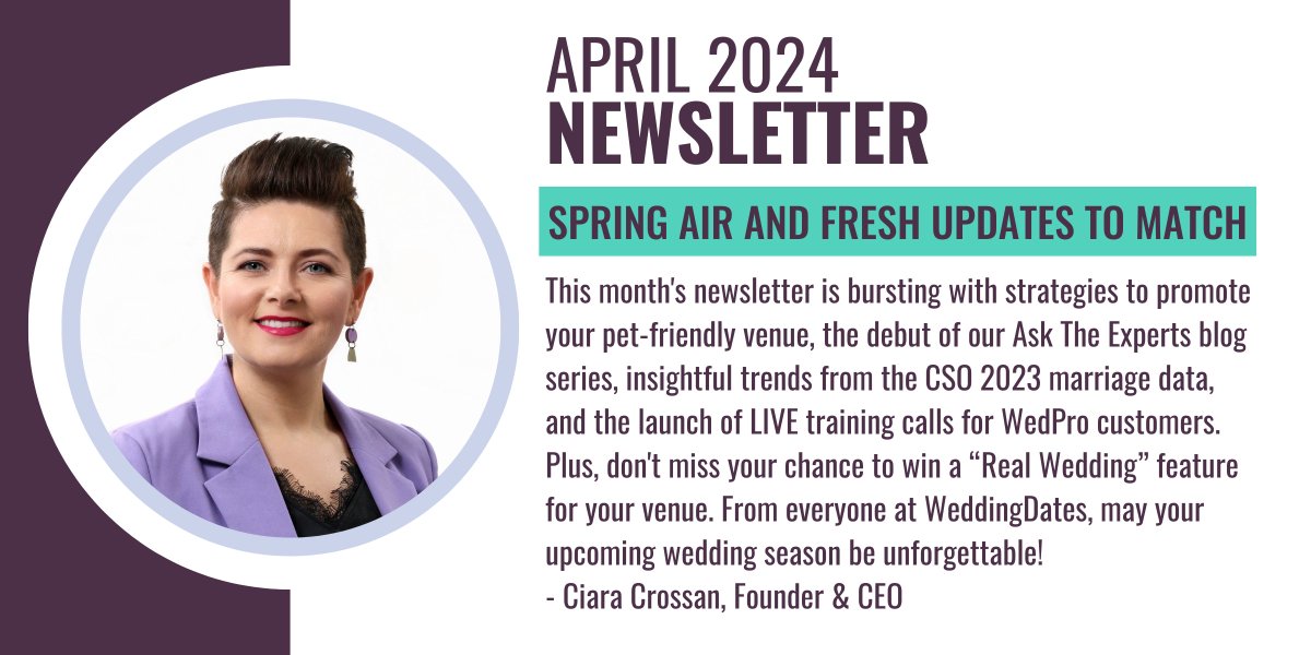 👀Knock, knock… April updates are here! 👀 Spring air and fresh updates to match - view our April Newsletter here: mailchi.mp/weddingdates/a… #IAmAWedPro #MonthlyNewsletter #CompanyUpdates