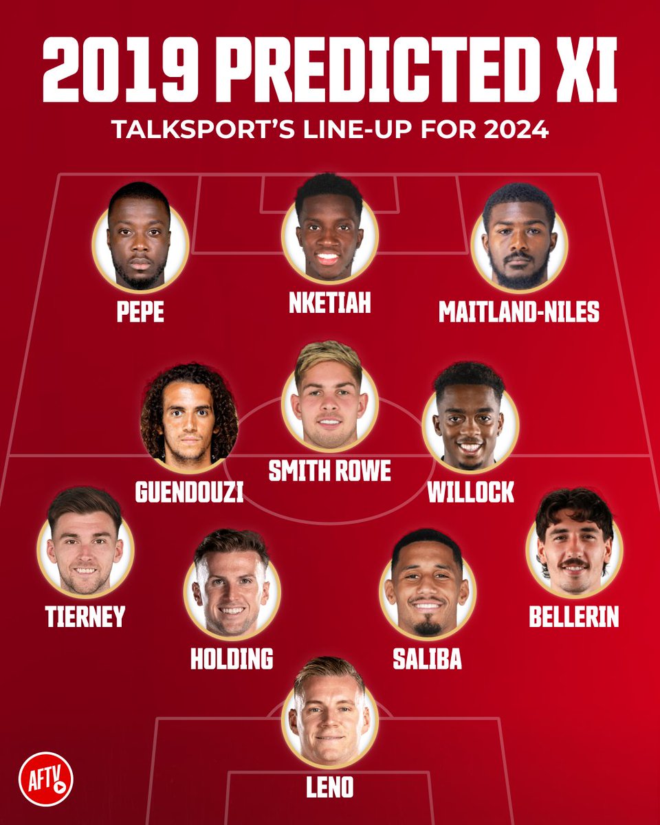 talkSPORT predicted how the current Arsenal XI would look back in 2019...

Thank you Mikel and Edu 😮‍💨