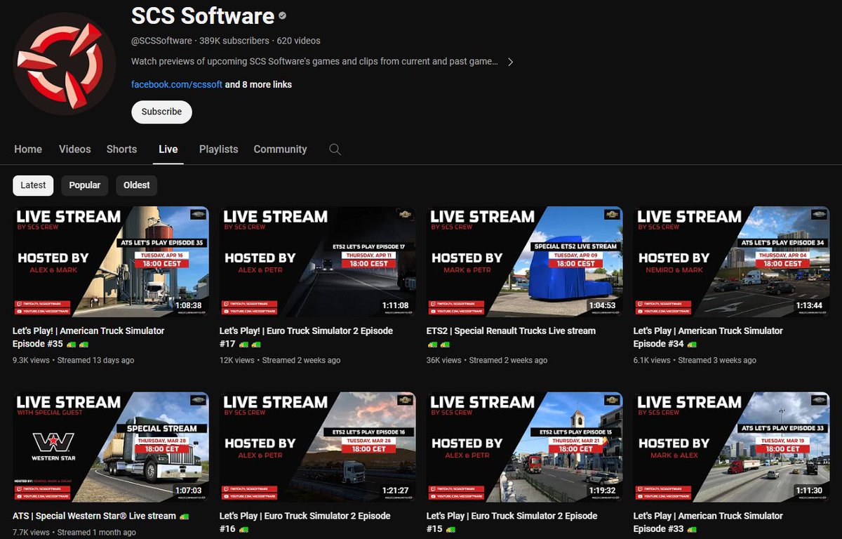 Missing our Live-Streams? 😢 You can rewatch any of our previous streams PLUS a ton of other great video content at our Official YouTube Channel! ▶️ Time to grab the popcorn! Check it out at: youtube.com/@SCSSoftware/f…