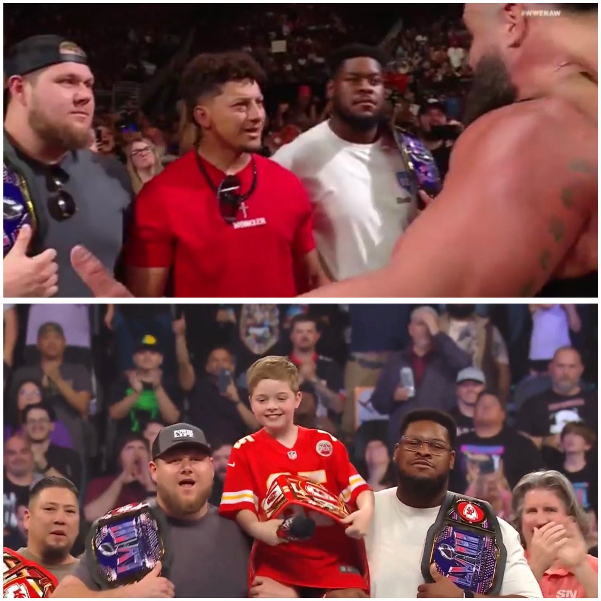 Am I supposed to boo Braun Strowman Or the guys that gave a hero’s welcome to the young man from the Kansas City parade shooting? #WWERaw