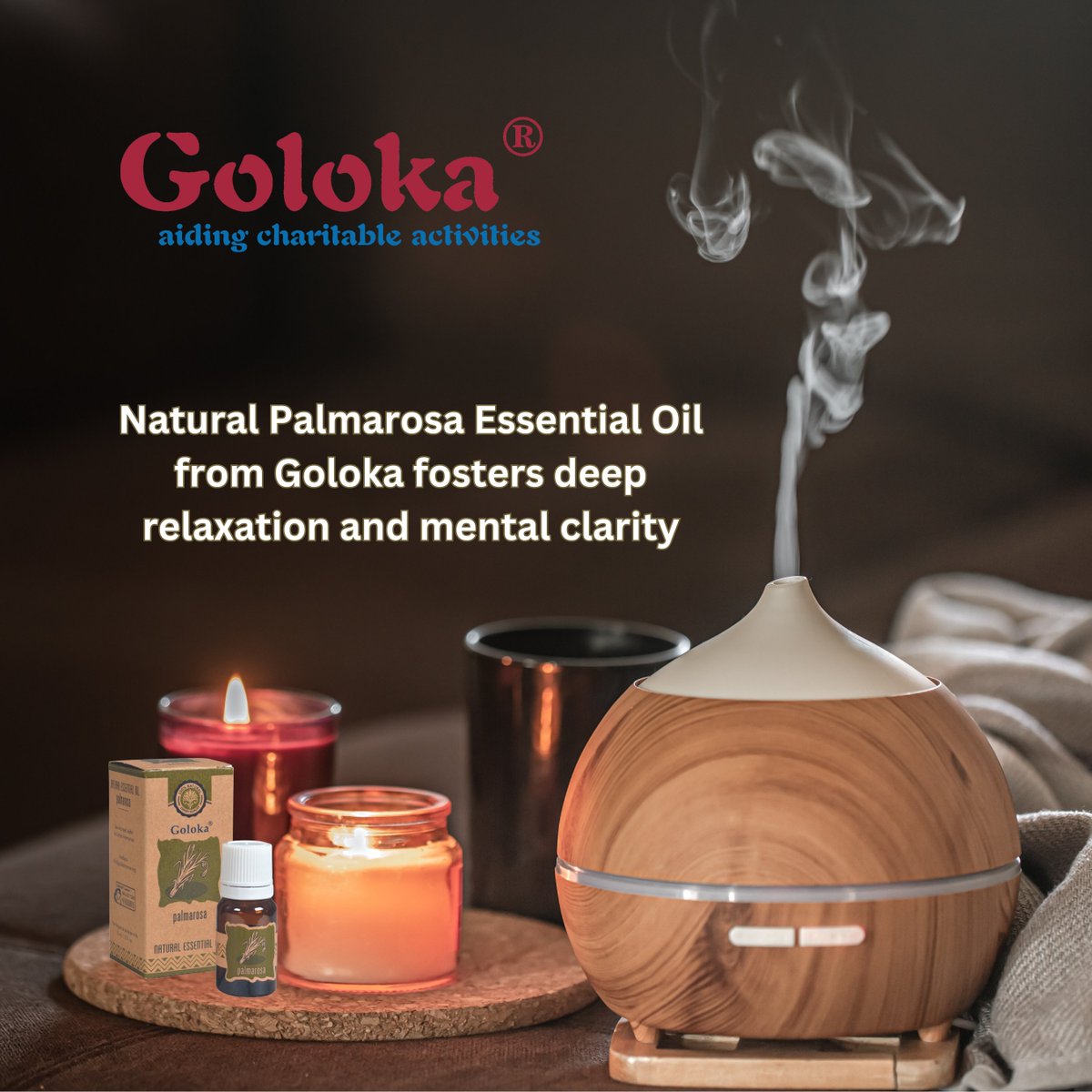Elevate your #AromatherapySessions with #GolokaPalmarosa #EssentialOil! Whether you are #unwinding after a long day, setting the mood for #meditation, or creating a #SereneAtmosphere for #BedtimeRituals, let it foster #DeepRelaxation and #MentalClarity - golokaonline.in/essential-oils…