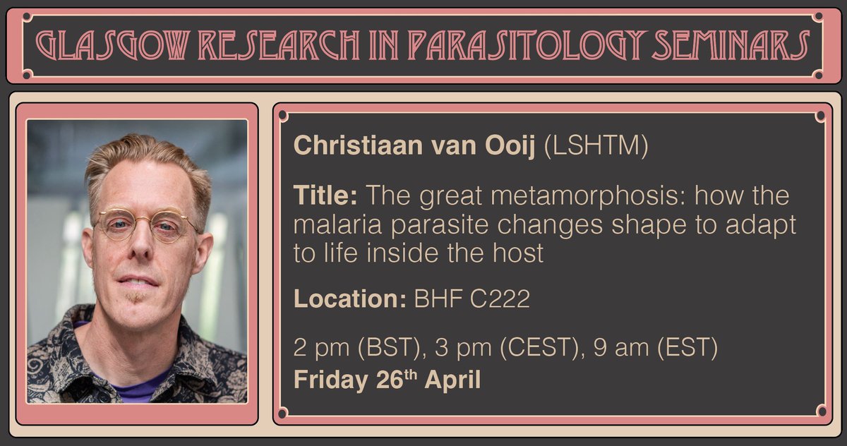 🎥 | WATCH | A recording of the Dr Christiaan van Ooij (@LSHTM) GRiP-ing seminar, 'The great metamorphosis: how the malaria parasite changes shape to adapt to life inside the host', can now be viewed on our @UofGSii YouTube channel for a limited time. 📺youtu.be/JPLIkm-IlYk?si…