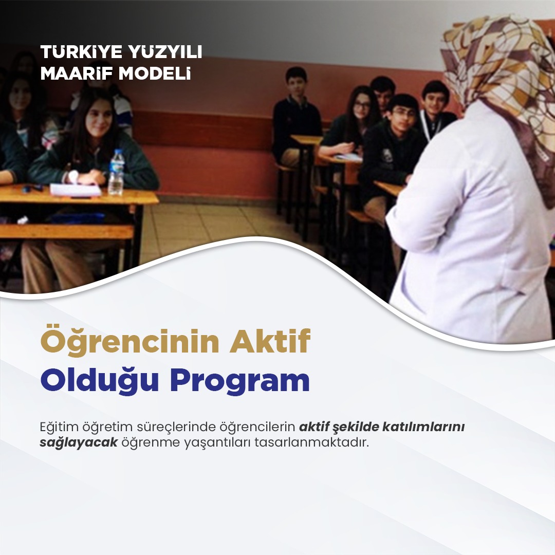 "Türkiye Yüzyılı Maarif Modeli" ile eğitim öğretim süreçlerinde öğrencilerin aktif şekilde katılımlarını sağlayacak öğrenme yaşantıları tasarlanıyor. 

#KöklerdenGeleceğe
#TürkiyeYüzyılınınMüfredatı
<a href="/Yusuf__Tekin/">Yusuf Tekin</a>
<a href="/tcmeb/">Millî Eğitim Bakanlığı</a>
<a href="/skorkmaz321/">Serkan KORKMAZ🇹🇷</a>