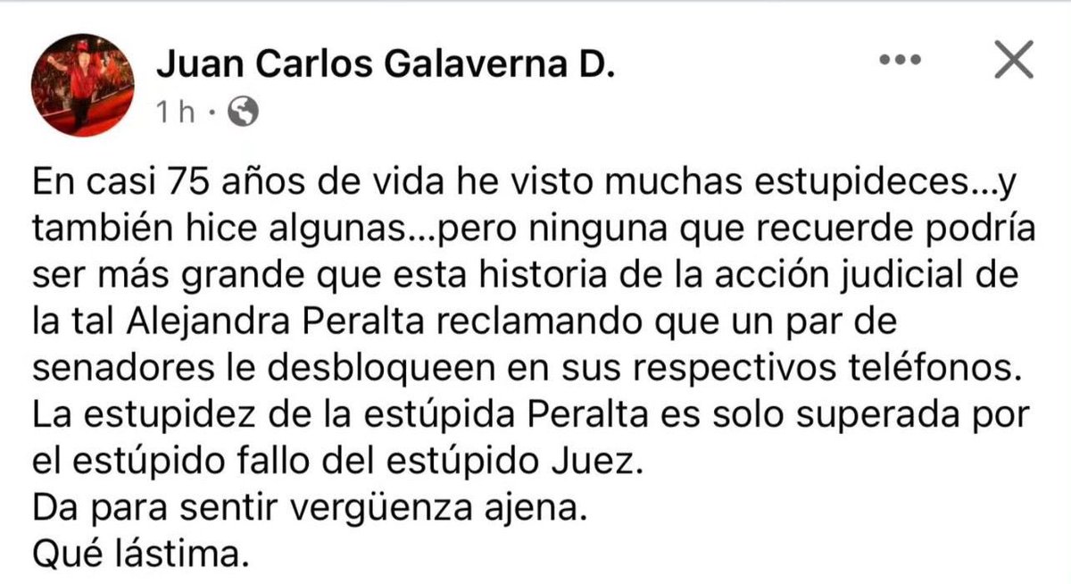 Si después de 75 años considera una estupidez que se genere un debate tan importante que ya fue resuelto en las altas cortes internacionales con el mismo criterio que aplicó el juez paraguayo al que trata de estúpido porque no lo pudieron doblegar con amenazas, no me quiero