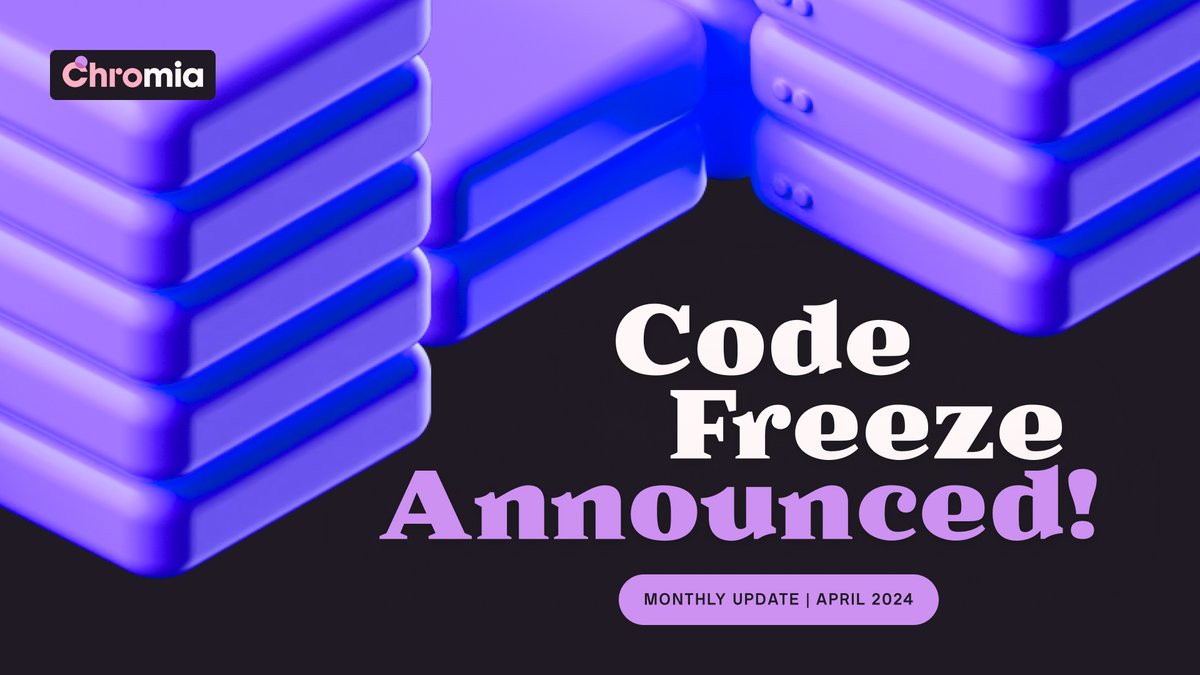 #Chromia Monthly Update: Code Freeze Announced! We have a jam-packed update for you this month, featuring: 🧊 Code freeze announced 📣 A message from Alex Mizrahi 👀 Refreshed brand and website ⛓️ 3rd-party audits 🔗 blog.chromia.com/monthly-update…