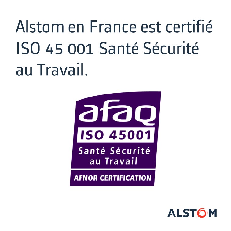 ✅ Alstom en France obtient la certification ISO 45001 #Santé #Sécurité au Travail par @AFNOR et confirme son engagement à préserver la santé et la sécurité de ses collaborateurs par la prévention et la maitrise des risques ow.ly/SxZq50Rse7A #HealthandSafety #TeamAlstom