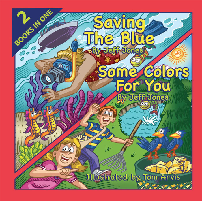 Tom Arvis illustrated this 2-in-1 story book 'Saving The Blue' & 'Some Colors For You'! Check out this artist's #portfolio 👉 childrensillustrators.com/arvtoon/portfo… #kidlitart