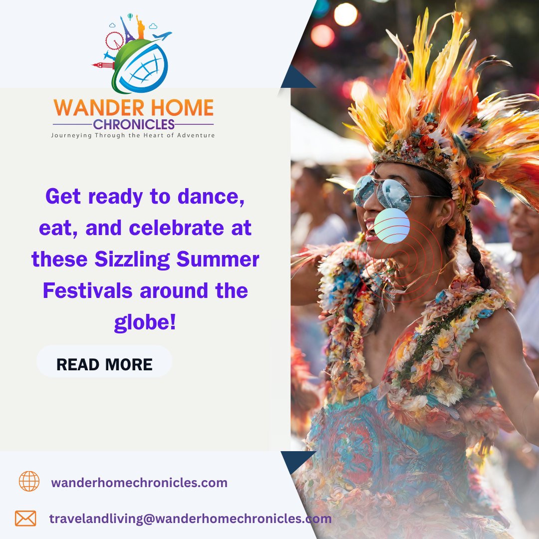 Prepare to dance, celebrate, and indulge at the hottest summer festivals worldwide! From Rio Carnival to Glastonbury, we've got the ultimate guide to summer fun. Check out our latest blog post for all the details: wanderhomechronicles.com/thrilling-vibe… #SummerFestivals #GlobalCulture #Travel