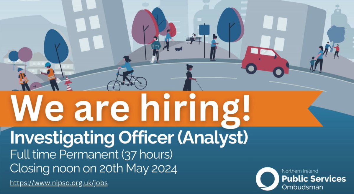 Looking for a new challenge? Our Investigating Officers analyse information, propose findings and write detailed reports. We recruit people from the private and public sectors, including those with a research or policy background. Find out more at: nipso.org.uk/jobs