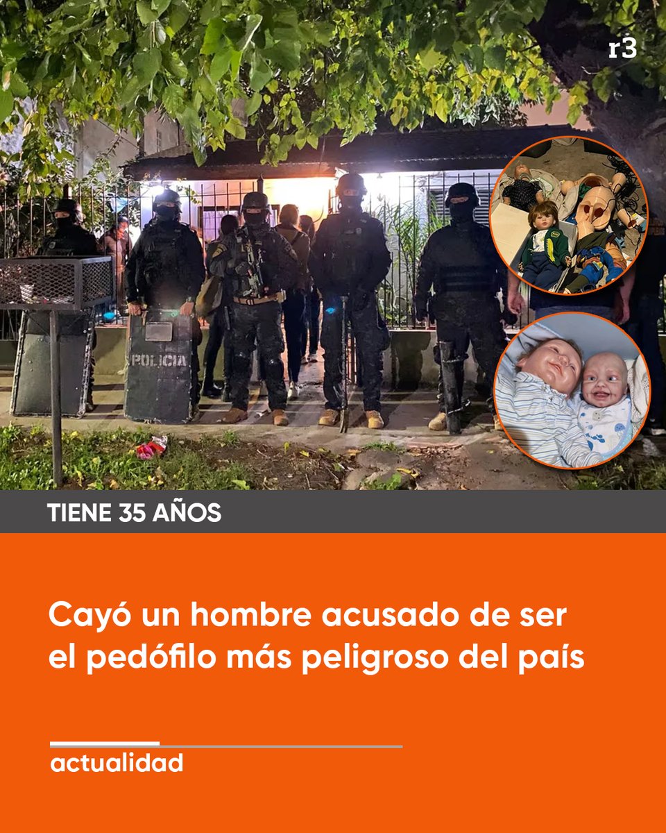 🔴 Un hombre de 35 años acusado de ser el pedófilo más peligroso de la Argentina fue detenido durante esta madrugada en su casa de la localidad de Ituzaingó. ⭕ Tenía más de 100 mil archivos de abusos a menores de edad, tutoriales siniestros y bebés de juguete. #rosario3