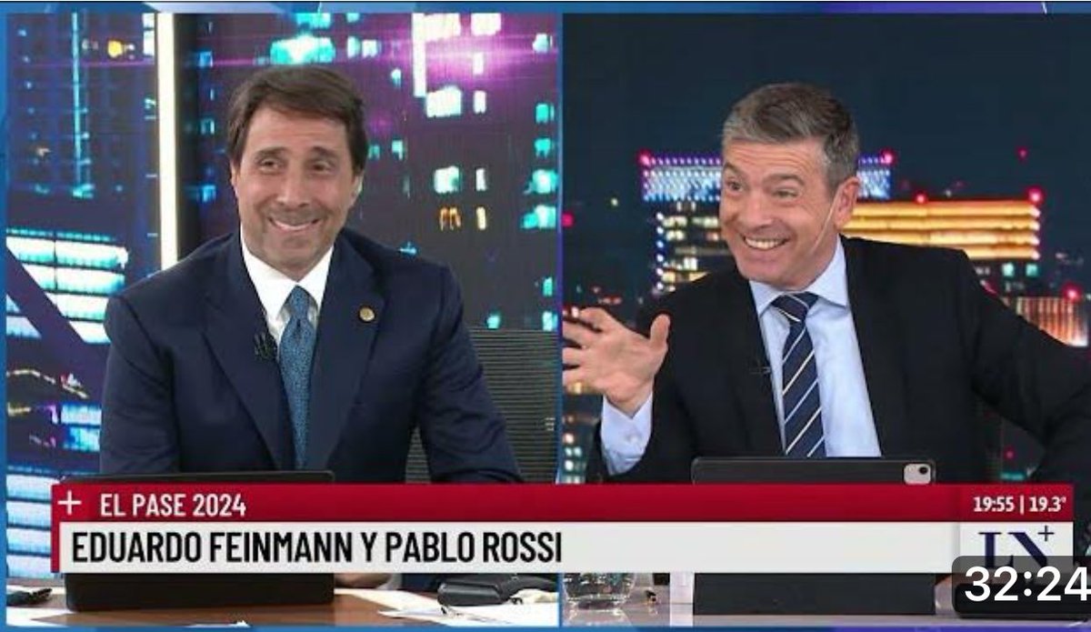 Gran momento anoche con @edufeiok El pase “2024' entre Eduardo Feinmann y Pablo Rossi youtu.be/sEiKlRo3ydo?si…