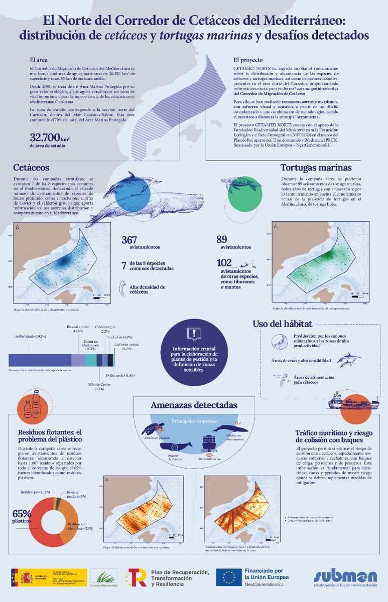 Compartimos la infografía de los resultados del proyecto #CETAMED NORTE ℹ ¿Quieres conocer más sobre este trabajo? Toda la información se encuentra disponible en nuestra web: submon.org/es/proyecto-ce…

<a href="/FBiodiversidad/">Fundación Biodiversidad</a> <a href="/mitecogob/">Transición Ecológica y Reto Demográfico</a> #PlanDeRecuperación #ProyectosPRTR #NextGenerationEU