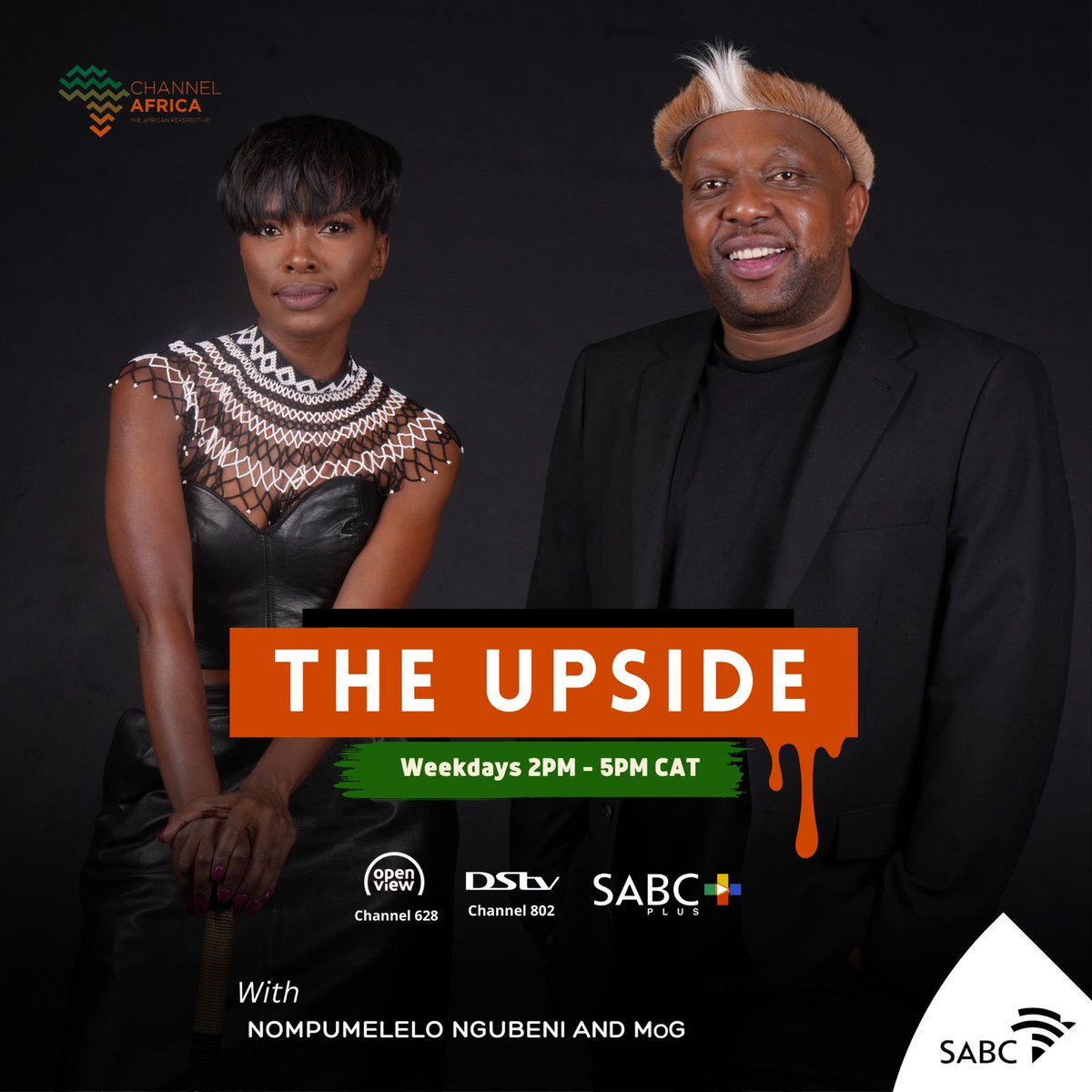 Welcome to #TheUpside with @mog_moments & @MpumiNgubeni until 17:00 CAT.

Tune in: @SABCPlus app | DSTV 802| Open View 628

Stream: bit.ly/Listen2Channel…