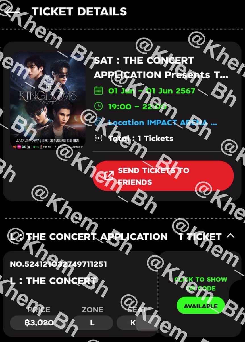 thiphanchana's tweet photo. เพื่อนฝากขายบัตรค่า
วันเสาร์ โซน L บัตร 3,020 ไม่อัพค่า
ปล่อยเพราะย้ายมาอยู่โซนเดียวกับเราค่า
นัดรับเซ็นทรัลบางนาได้ค่ะ 
#TheKingdomsConcert https://t.co/Ca6xPYTBz0
