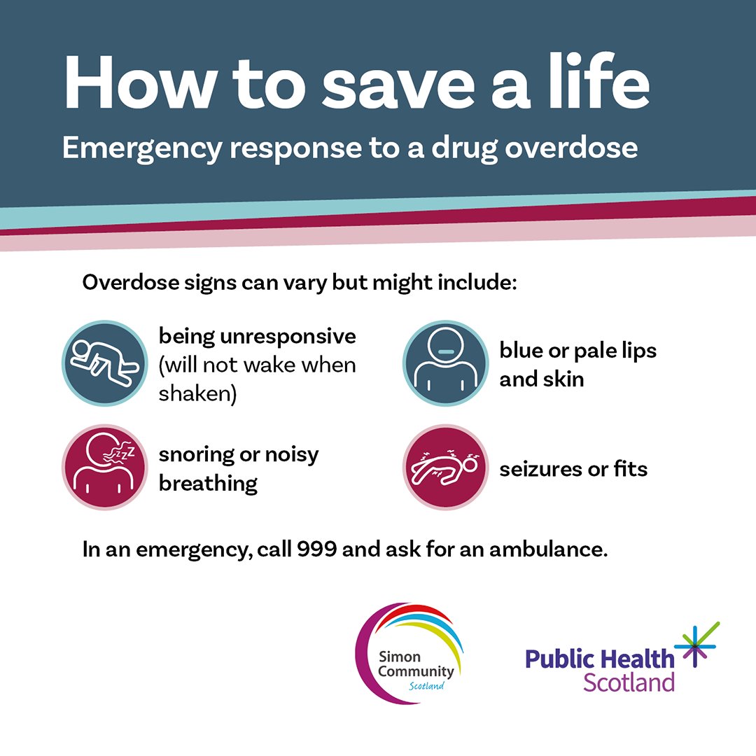 The unregulated drug supply is increasingly toxic and unpredictable. Know what to do in an emergency response to a drug overdose by reading our recent resource developed with @SimonCommScot Get your copy of ‘How to save a life’ here🔽 publichealthscotland.scot/publications/h… #HarmReduction