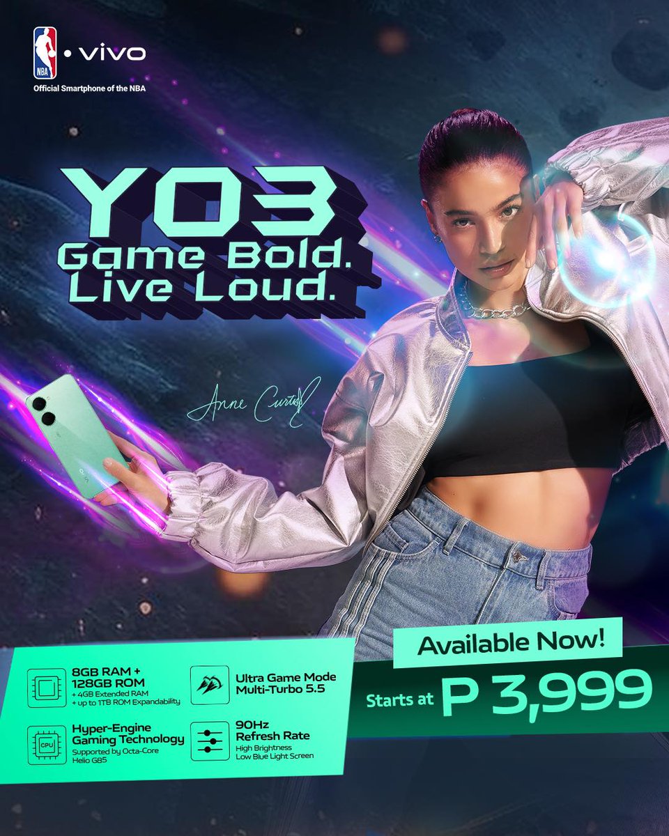 Game Bold Live Loud. The vivo Y03 is now available! Visit your nearest vivo concept store and start Living Loud! #vivoY03 #vivoGameBoldLiveLoud