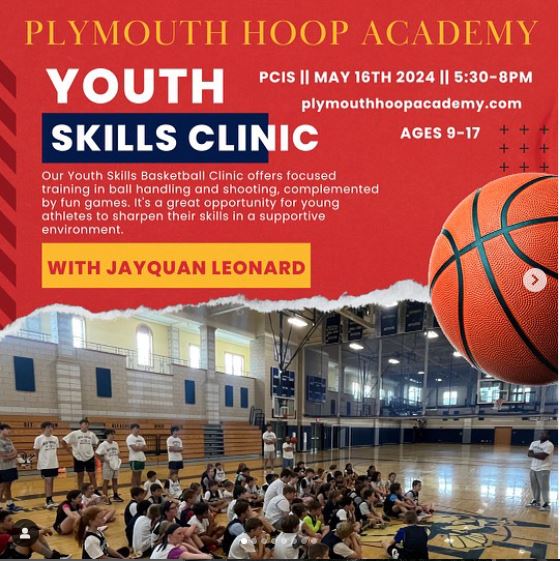 JayQuan Leonard @quando32_4, a 3 time Plymouth North Captain, 1,000 point scorer, and current Umass Dartmouth player will be running a basketball skills camp on May 16th. Check out his website for registration information.