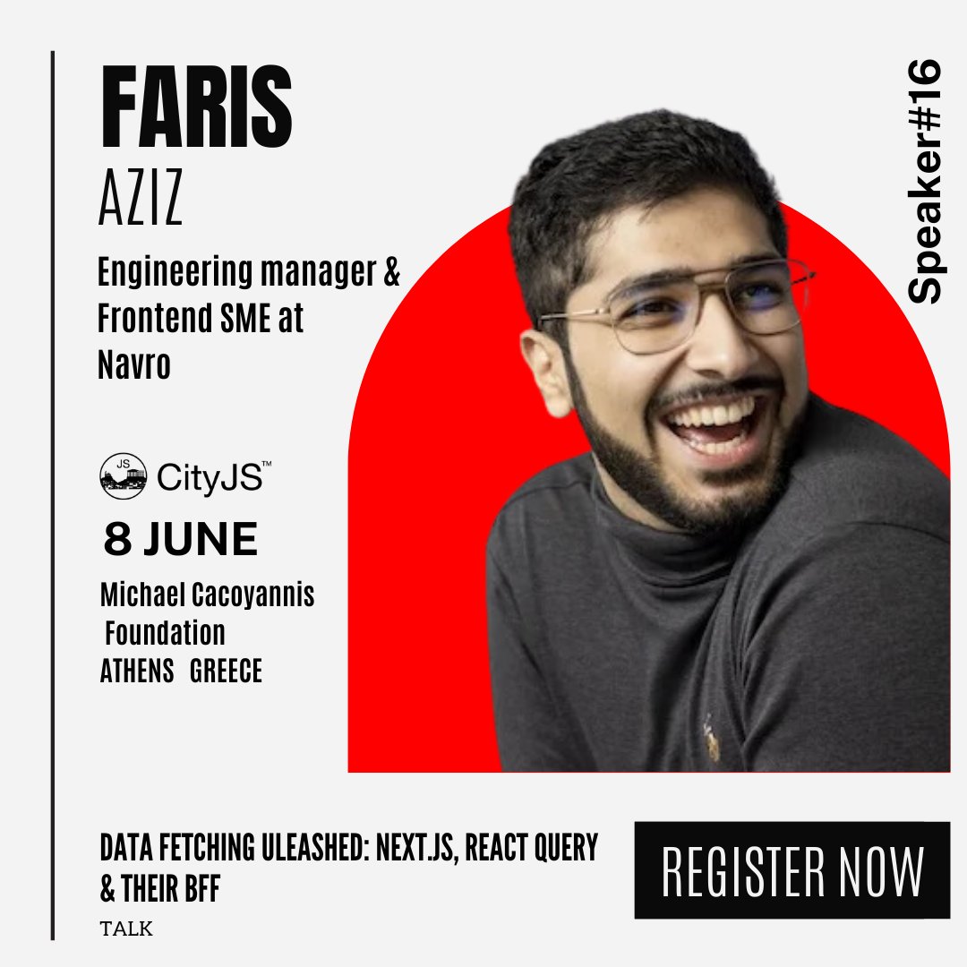 Great news @farisaziz12 workshop is now #SOLDOUT We have opened a Waiting list but you can still catch up with #ReactJS #Performance at the conference Get your tickets now athens.cityjsconf.org