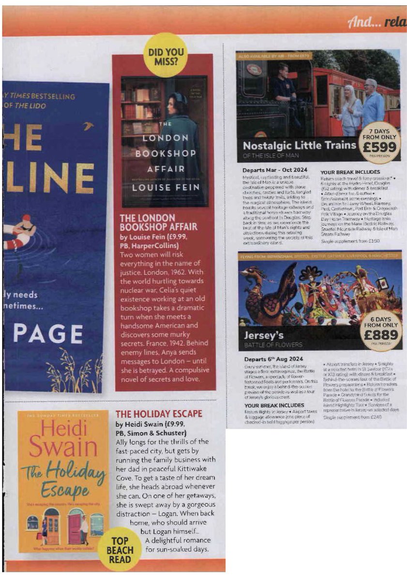 Lovely to see #thelondonbookshopaffair featured alongside the brilliant #theguests by my lovely friend @Mrssmithmunday as #bookclub picks by @WomensOwnMag! TLBA is out now and The Guests out in May so preorder now!