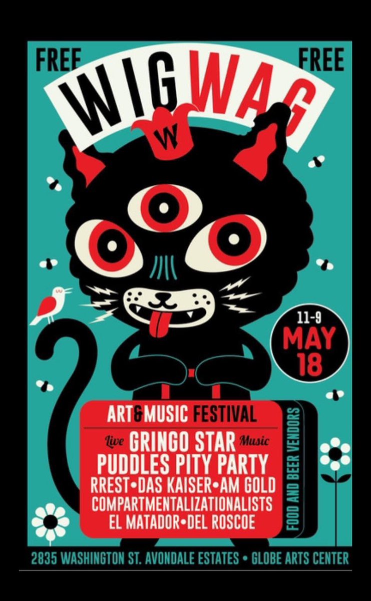 Psyched to perform at Wigwag Fest in Avondale GA on Sat May 18th with a bunch of great bands and performers and the illustrious Puddles Pity Party whom we used to go watch at Trader Vic’s 1/2 price mai tai nights many moons ago.