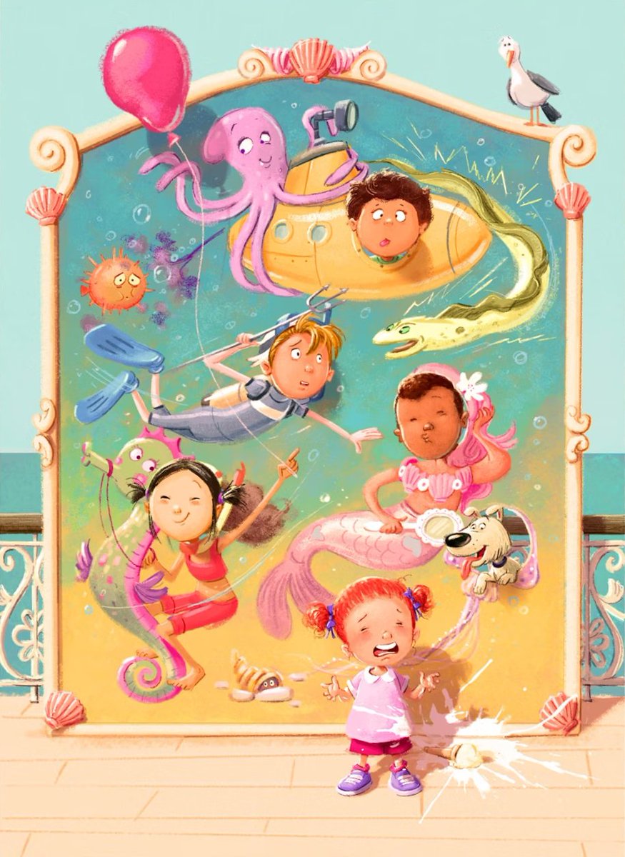 Tell us one happy silly childhood memory! These kids by our 🌟Illustrator of the Week🌟 Peter Francis (rep'd by @mela_mbartists) definitely made a core memory in this fun beach trip! 😁 Check out this artist's #portfolio 👉 childrensillustrators.com/PFrancis/portf… #kidlitart