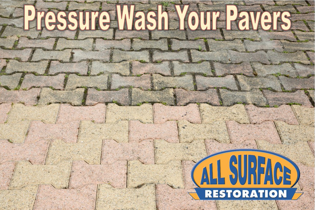 Bring back the beauty to your #pavers with #PressureWashing from All Surface Restoration. Our gentler spray and powerful, oxidizing solution cleans like no other and it lasts! Call 201-405-1033.