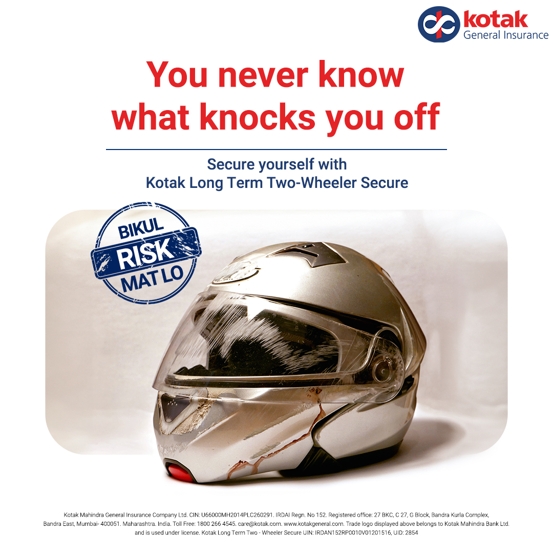 Don’t let uncertainties knock you down. Secure yourself and your ride with Two-Wheeler Insurance from #KotakGeneralInsurance. To know more, visit: bit.ly/3umF8eL

#BilkulRIskMatLo
#TwoWheelerlInsurance
#BikeInsurance #Insurance