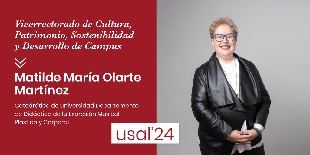 🤝#Equipo | Matilde Olarte Martínez, catedrática de la <a href="/usal/">Universidad de Salamanca</a>, del Departamento de Didáctica de la Expresión Musical, Plástica y Corporal, se hará cargo de un nuevo Vicerrectorado de Cultura, Patrimonio, Sostenibilidad y el Desarrollo de los Campus.
Más👉🏻corchadousal.net.