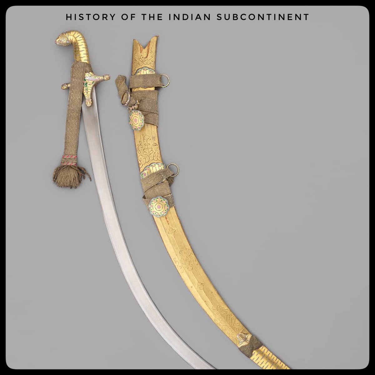 19th-century Indian scimitar and scabbard that belonged to Ghazi-ud-Din Haidar Shah, Nawab of Awadh.