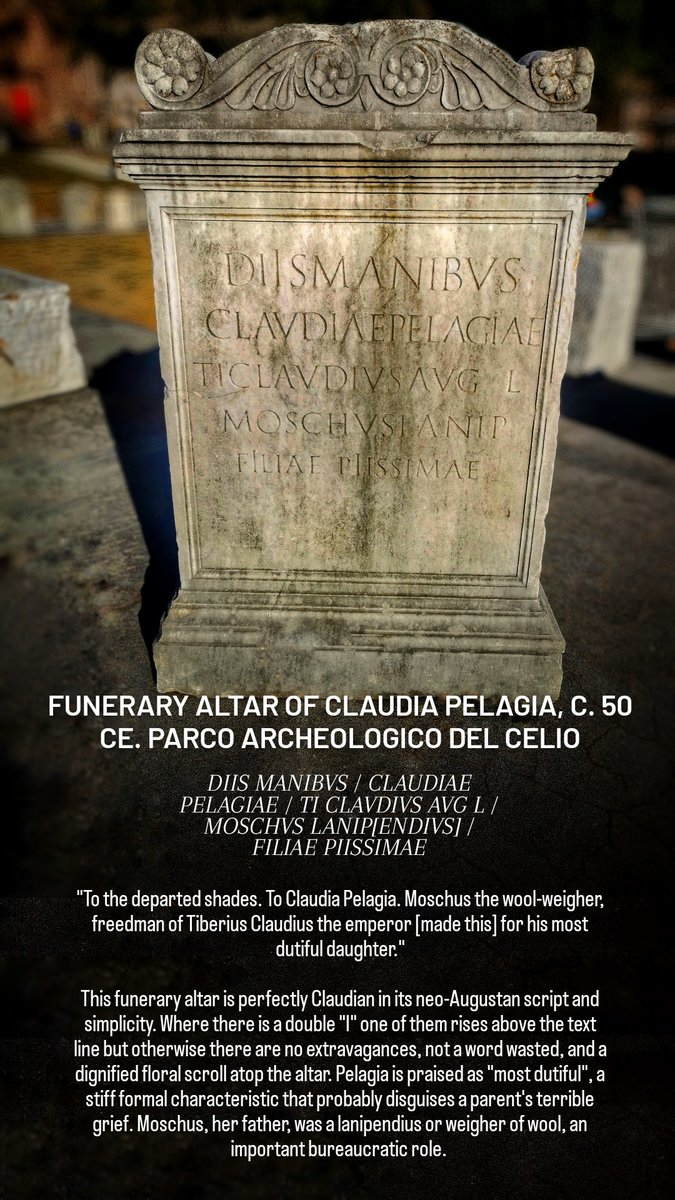 For #EpigraphyTuesday this week, a dignified funerary #altar with a simple but beautiful #inscription by an imperial freedman to his daughter. The #epigraphy is close to perfect, too - #Rome's stone-carvers were at the top of their game.