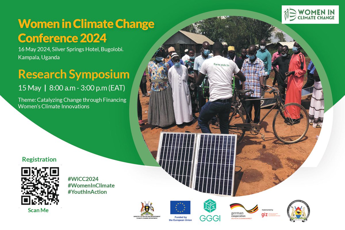 Get ready for the #WiCC2024 side events! Join the Women in Climate Change Walk🌿on 5/11 or the Research Symposium on 5/15 in Kampala, Uganda. Explore sustainable solutions and empower women-led climate innovations #WomenInClimate Don't miss out! Register: shorturl.at/kqNS5