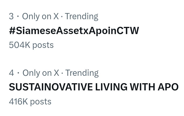Unlock 500K 🔓
Need your cooperative all ACs. Please focus only on main tags + kw until we reach 1M tweets 🙏

Let's interact eo. Rt/Qrt, Reply to tweet, Reply to reply and Tweet!

SUSTAINOVATIVE LIVING WITH APO 
#SiameseAssetxApoinCTW
#ApoNattawin