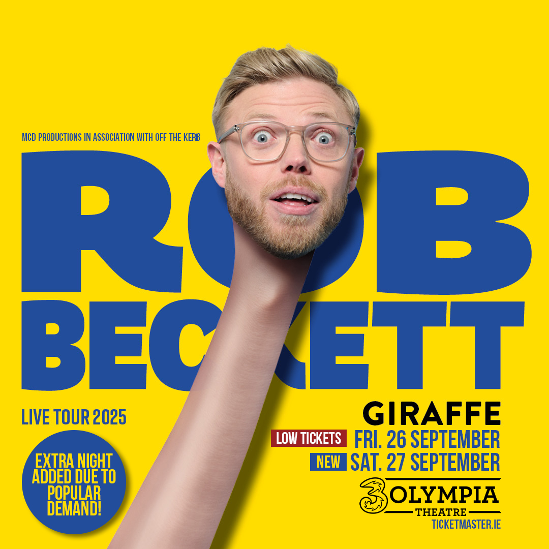 ⚡️ The wonderful @robbeckettcomic has just added a second show at Dublin's @3olympiatheatre as part of his Giraffe live tour! 🎟️Tickets on sale tomorrow from 10am