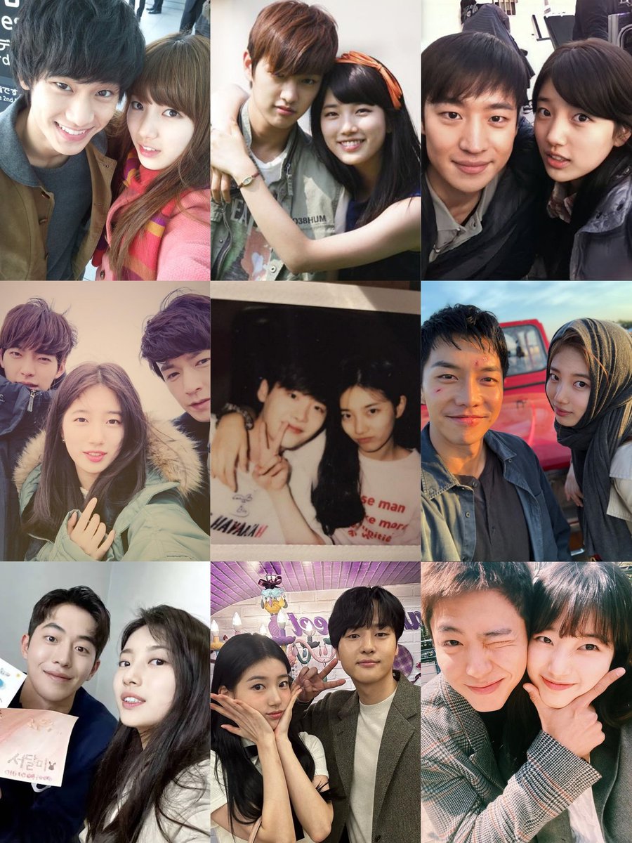 Bae Suzy and her selca (mostly) with her male lead throughout the years.