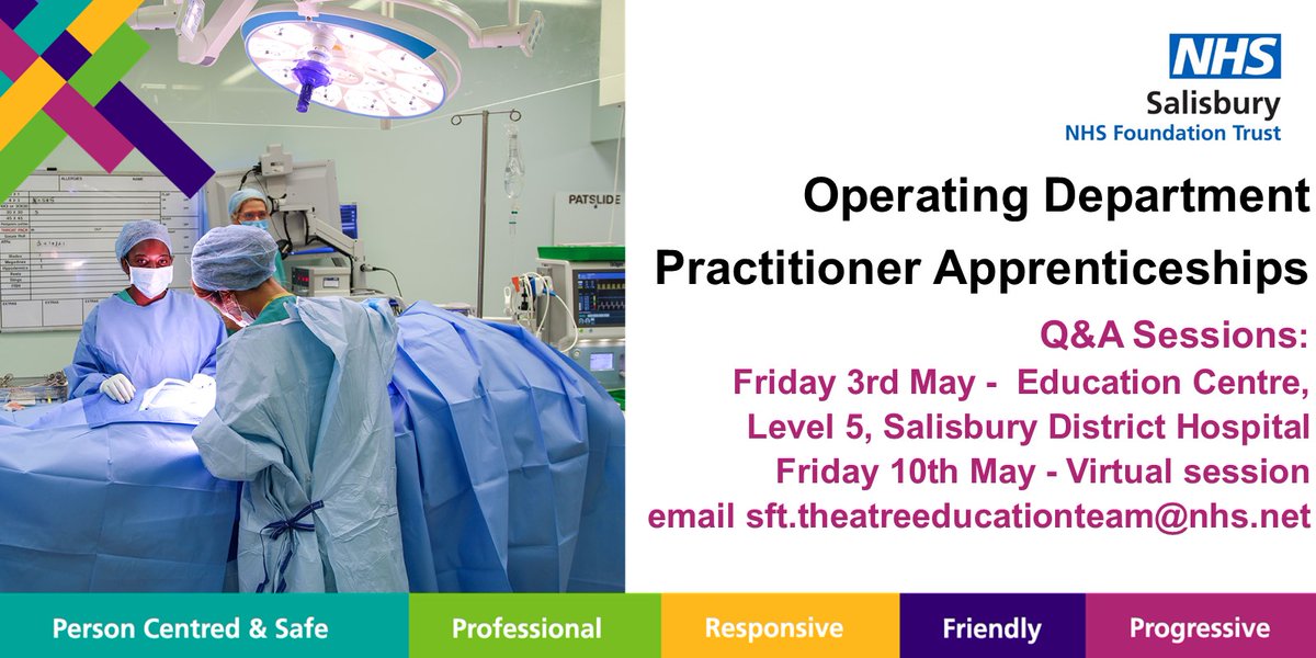 Salisbury Hospital Recruitment (@sdhrecruitment) on Twitter photo 📢Have you ever thought about becoming an Operating Department Practitioner? <a href="/SalisburyNHS/">Salisbury Hospital</a> we are looking for aspiring ODP's to develop through a funded apprenticeship. We will be holding Q&A sessions where you can find out more about the role, training & how to apply:⬇️ 📢Have you ever thought about becoming an Operating Department Practitioner? <a href="/SalisburyNHS/">Salisbury Hospital</a> we are looking for aspiring ODP's to develop through a funded apprenticeship. We will be holding Q&A sessions where you can find out more about the role, training & how to apply:⬇️