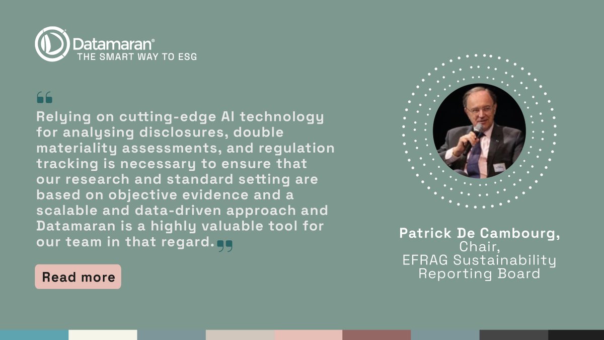 We're pleased to announce that the European Financial Reporting Advisory Group (@EFRAG_Org) has selected Datamaran as its solution for #ESGGovernance and workflow management.

Visit our website to find out more: blog.datamaran.com/efrag-selects-…

#ESGSoftware #ESRS #SustainabilityStandards