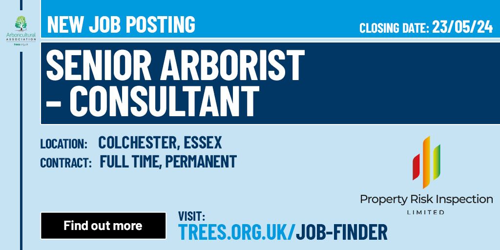 New Job Opportunity🌳 Senior Arborist - Consultant 💼 Property Risk Inspection Ltd 📍 Colchester, Essex 📃 Full-time, Permanent View vacancy: buff.ly/3JGVEdu Check out all the Arb Job vacancies: buff.ly/3Iv6F0Q