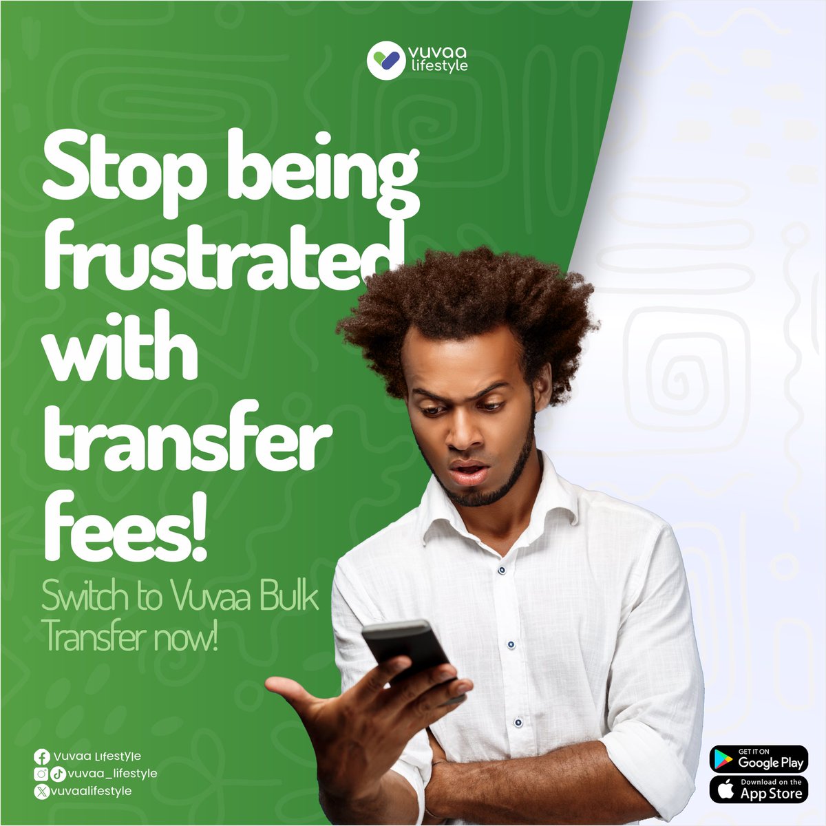 Tired of excess transfer charges? 😩 

Send money to several people at once and avoid those extra fees with Vuvaa Bulk Transfer. 💰

Download Vuvaa Lifestyle now to start living the sweet life. 📲

Olamide Timaya Peruzzi Don Jazzy Wizkid FC Wizkid and Davido #lifeissweetwithvuvaa