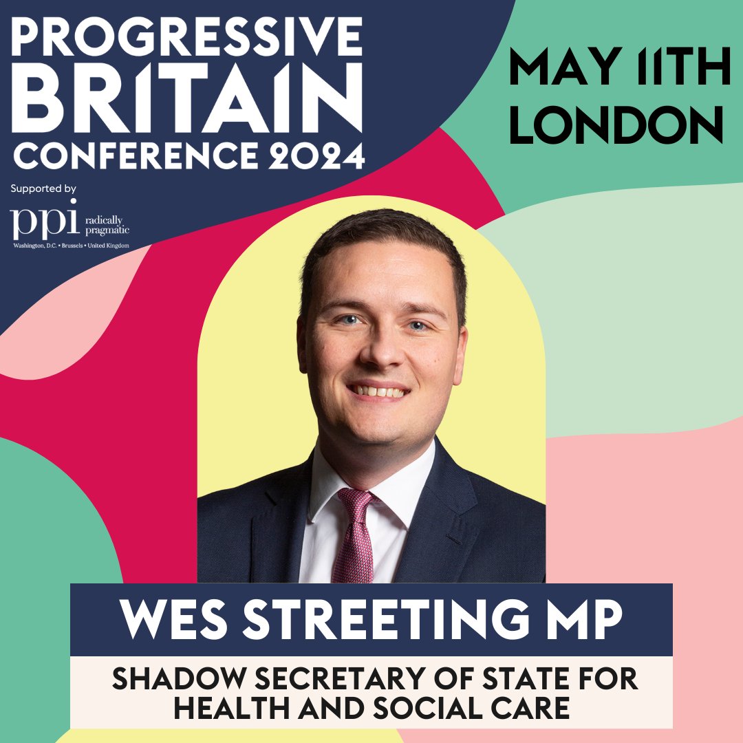 ANNOUNCING 👀📢 Joining us as a plenary speaker at Progressive Britain Conference on May 11th... Shadow Secretary of State for Health and Social Care @wesstreeting! Come along to hear about Labour's plan to get the NHS back on its feet 🏥⬇️ eventbrite.co.uk/e/progressive-…